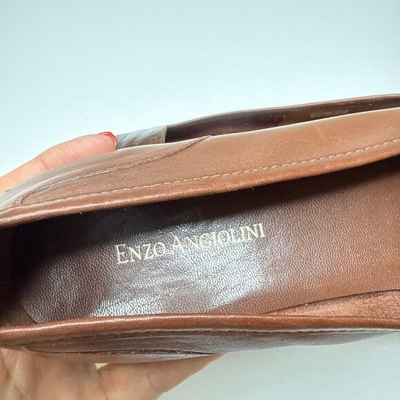 Classic ENZO ANGIOLINI Liberty Brown Croc‎ Leather Ballet Ballerina Flats SZ 8.5 - Picture 8 of 10